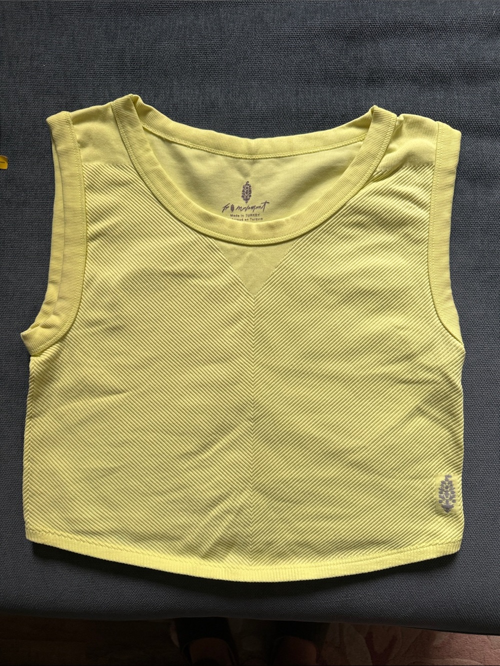 Free People Movement Yellow Sleeveless Crop Top